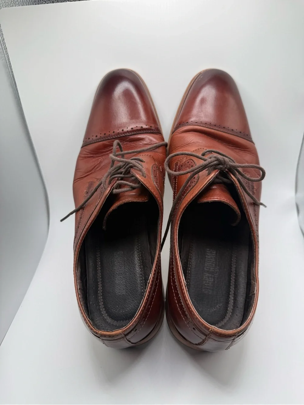 Stacy Adams Brown Cap-Toe Derby Dress Shoes 12M